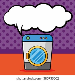 washing machine doodle, speech bubble