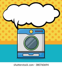 washing machine doodle, speech bubble