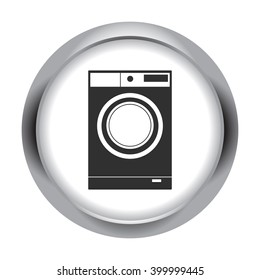 Washing machine electronic sign simple icon on  background