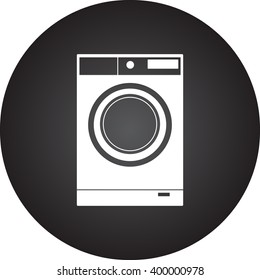 Washing machine electronic sign simple icon on  background