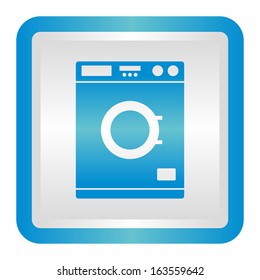Washing machine (elegance silver button, blue version) 