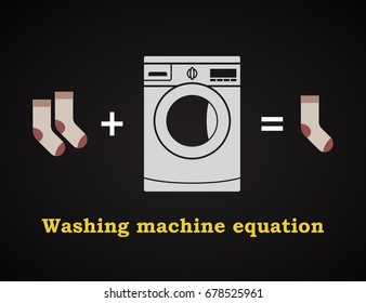 Washing machine equation - funny inscription template