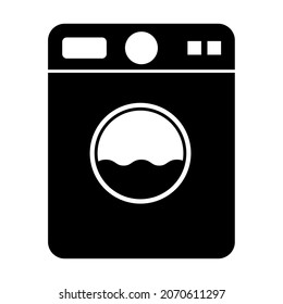 Washing machine equipment, Electric washer laundry icon, wash symbol clothes, vector illustration background .