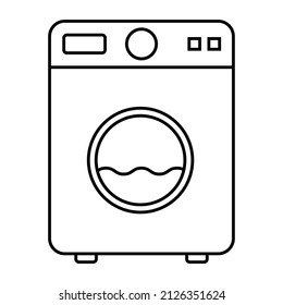 Washing machine equipment, Electric washer laundry icon, wash symbol clothes, vector illustration background .