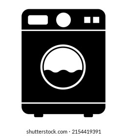 Washing machine equipment, Electric washer laundry icon, wash symbol clothes, vector illustration background .