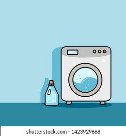 
Washing machine and fabric softener vector.