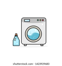 
Washing machine and fabric softener vector.