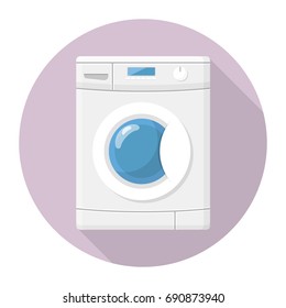 washing machine flat design icon