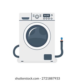 Washing machine flat design style. Vector illustration