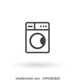 Washing machine, flat design, vector illustration. washer mashine icon. wash logo