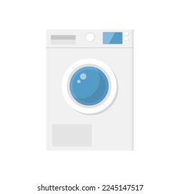 washing machine flat design vector illustration. Laundry service room vector illustration.