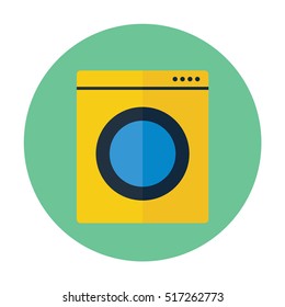 washing machine flat
 icon, laundry symbol