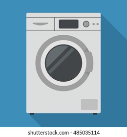 washing machine flat icon. You can be used washing machine icon for several purposes like: websites, UI, UX, print templates, promotional materials, info-graphics, web and mobile phone apps.