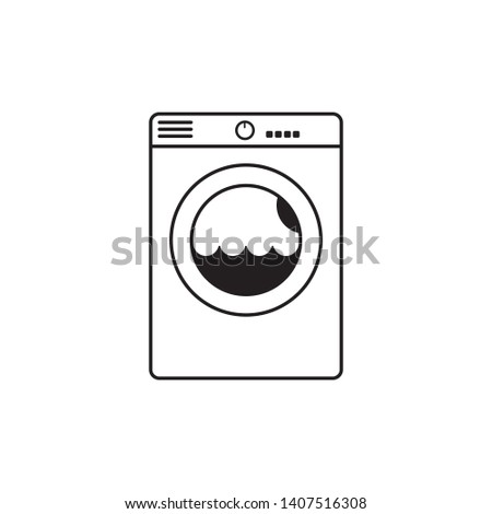 Washing machine flat icon. You can be used washing machine icon for several purposes like: websites, UI, UX, print templates, promotional materials, info-graphics, web and mobile phone apps.