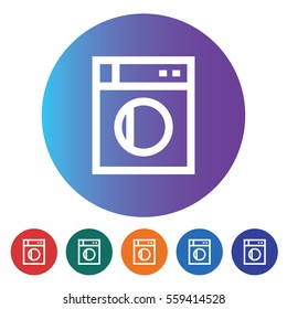 Washing machine Flat minimal icon vector