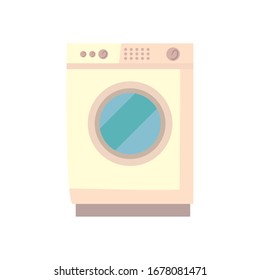 Design der Waschmaschine im Flachstil, elektronische Geräte für das Haus Wohnungstechnik Inneneinrichtung und Vektorillustration für den Haushalt
