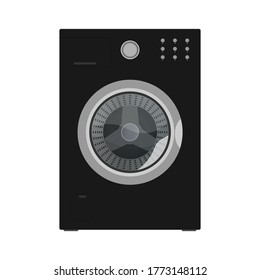Washing machine in a flat style isolated on white background. Washing machine icon. Vector.