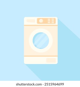 Washing machine in flat style on a blue background.