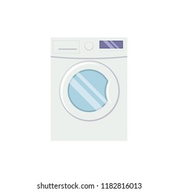 Washing machine  in flat style vector illustration isolated on white background.