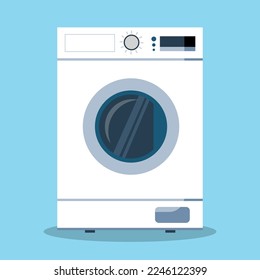 Washing machine. Flat style. Vector, laundary day