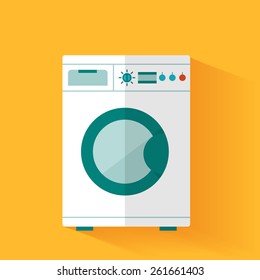 Washing machine. Flat style vector illustration.