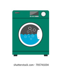 Washing machine in flat style vector.