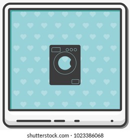 Washing machine flat vector icon.