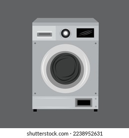 Washing machine flat vector illustration. Cute modern washing machine cartoon vector illustration for graphic design and decorative element