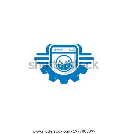 washing machine with a gear icon below it