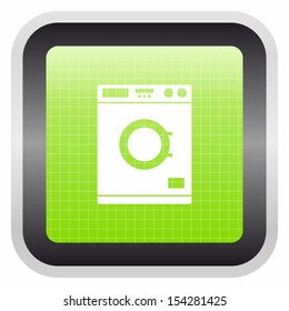 Washing machine (glossy screen button, green version)