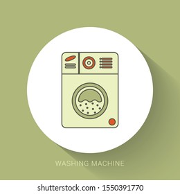 Washing machine glyph flat vector icon
