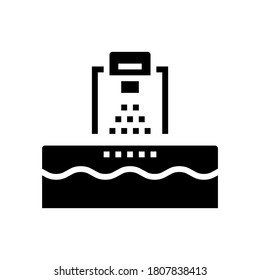 vector de icono de glifo de lavadora. señal de lavadora. símbolo de contorno aislado ilustración negra
