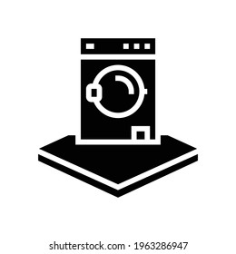 washing machine glyph icon vector. washing machine sign. isolated contour symbol black illustration