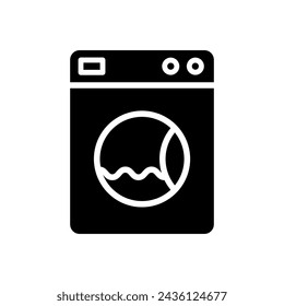 Washing machine glyph vector icon isolated on white background. Washing machine glyph vector icon for web, mobile and ui design