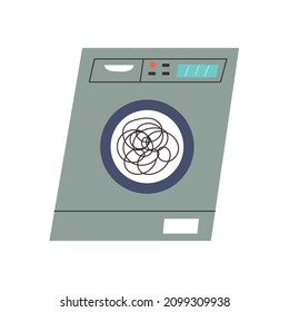 Washing machine hand drawn naive art