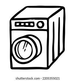 Washing machine hand drawn vector illustration
