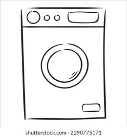 washing machine, Hand drawn vector illustration