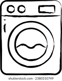 Ilustración vectorial dibujada a mano por lavadora