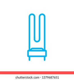 Washing machine heater vector icon, electric symbol. Simple, flat design for web or mobile app