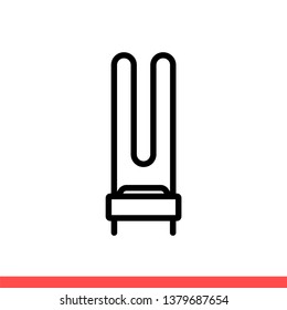 Washing machine heater vector icon, electric symbol. Simple, flat design for web or mobile app