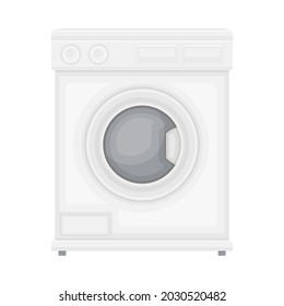 Washing Machine as Household Appliance for Laundry Vector Illustration