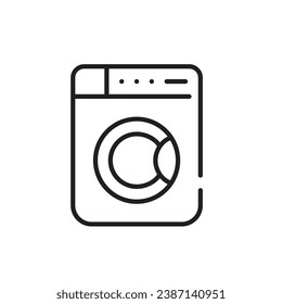 Washing machine. Household laundry electronics. Pixel perfect, editable stroke