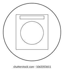Washing machine  icon black color in circle or round vector illustration