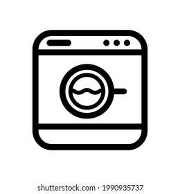 Icono de lavadora. Icono negro. Ilustración vectorial.