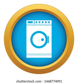 Washing machine icon blue vector isolated on white background for any design