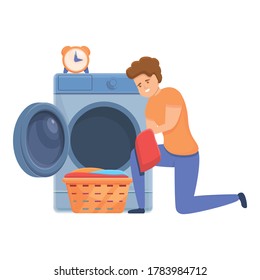 Washing machine icon. Cartoon of washing machine vector icon for web design isolated on white background