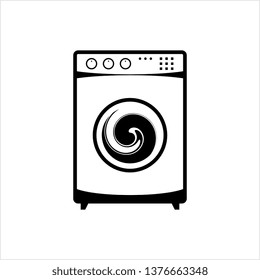 Washing Machine Icon. Cloth Washing Machine Icon Vector Art Illustration