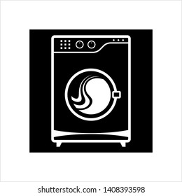 Washing Machine Icon. Cloth Washing Machine Icon Vector Art Illustration