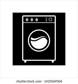 Washing Machine Icon. Cloth Washing Machine Icon Vector Art Illustration