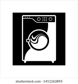 Washing Machine Icon. Cloth Washing Machine Icon Vector Art Illustration